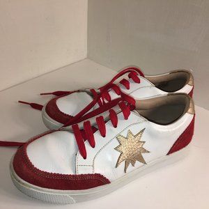 Elephantito Red & White Leather Sneakers Girls Size 1